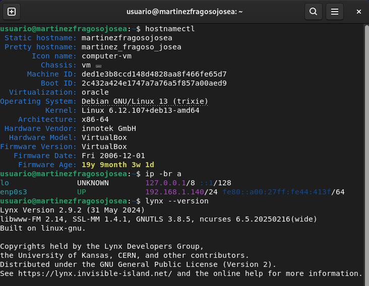 Comprobaciones básicas de Debian antes de instalar los servidores